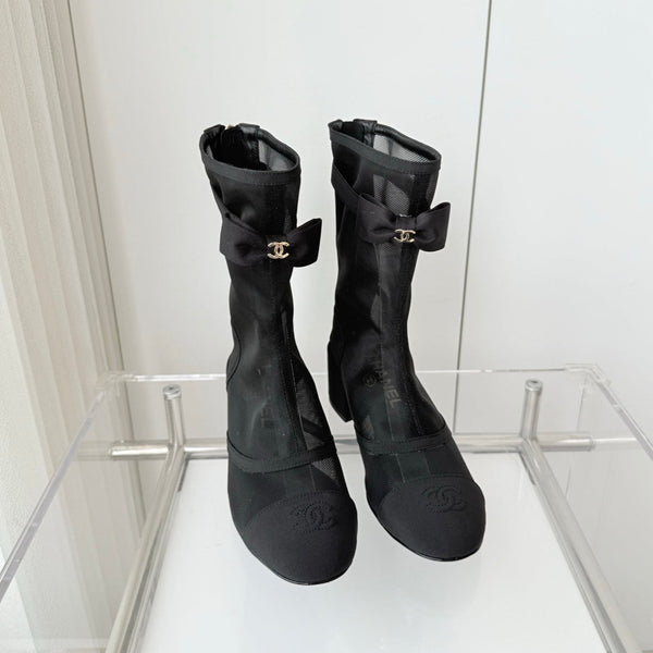CC 25 Short Boot Black Mesh Fabric 411468