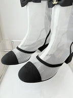 CC 25 Short Boot Black White Mesh Fabric 411470
