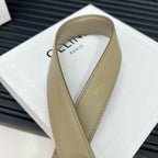 CL TRIOMPHE 25 MM BELT IN OLIVE GREEN CALFSKIN GOLD HARDWARE
