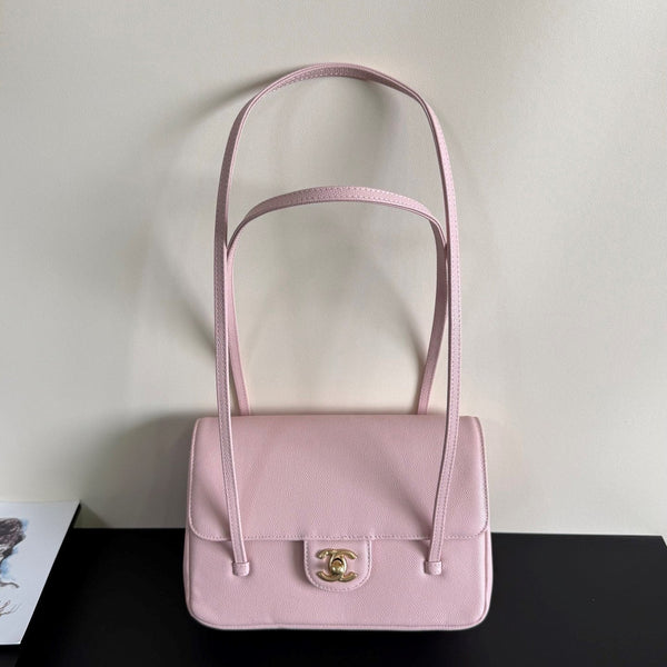 Chanel 26 Shoulder Bag 22 Light Pink Caviar Leather