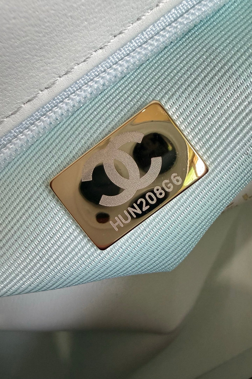 Chanel 26 Shoulder Bag 22 Light Blue Caviar Leather