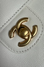 Chanel 26 Shoulder Bag 22 White Caviar Leather