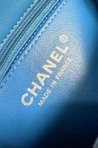 CC Flap Bag 17cm Cobalt Blue Sheepskin SHW 284814