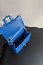 CC Flap Bag 17cm Cobalt Blue Sheepskin GHW 284816