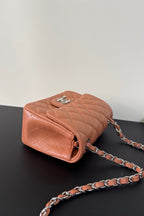 CC Flap Bag 17cm Brown Brick Sheepskin SHW 284818