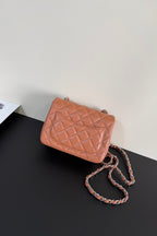 CC Flap Bag 17cm Brown Brick Sheepskin SHW 284818