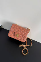 CC Flap Bag 17cm Brown Brick Sheepskin GHW 284820