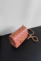 CC Flap Bag 17cm Brown Brick Sheepskin GHW 284820