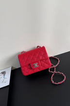 CC Flap Bag 17cm Red Caviar SHW 284745