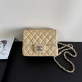 CC Flap Bag 17cm Beige Caviar SHW 284749