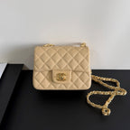 CC Flap Bag 17cm Beige Caviar GHW 284751