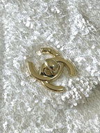 Chanel 25 Sequin Embroidered 21cm Bag White Leather Sequins 286172