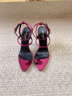 HIGH FLIP FLOPS SANDAL WITH STRAP IN HOT PINK SILK