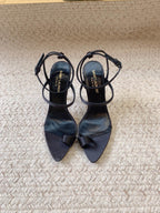 HIGH FLIP FLOPS SANDAL WITH STRAP IN BLACK SILK
