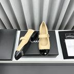 mary janes beige cafskin black patent calfskin