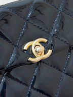 24s 31 ruecambon 15cm black patent calfskin