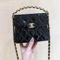 24s 31 ruecambon 15cm black patent calfskin