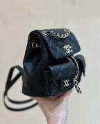 24a duma backpack black caviar leather light gold hardware