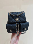 24a duma backpack black caviar leather light gold hardware