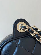 Chanel 24K Special Edition Camera 24cm Bag Black Sheepskin