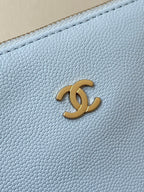 CC 24K Hobo 22 Bag Cloud Blue Grained Calfskin