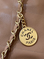 CC 24K Hobo 22 Bag Brown Grained Calfskin