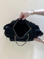 Chanel 24N Coco Neige Handbags Black Velvet 256069