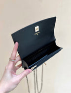 25C Mini Woc 18cm Black Grained Calfskin Gold Hardware