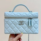 Chanel 2025 Vanity Bag 19cm Blue Calfskin 343088