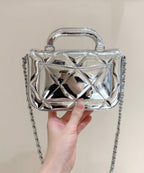 Chanel 2025 Bag Silver Shine Calfskin 345983