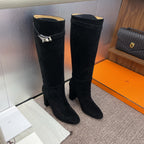 HM 25 Knee-High Boots Black Suede 508503