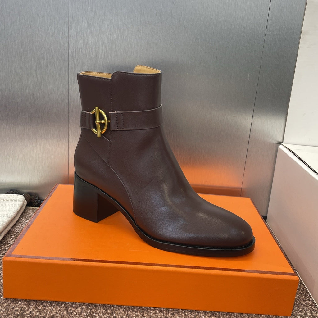 HM 25 Jill Ankle Boot Chocolate Brown Calfskin 508501