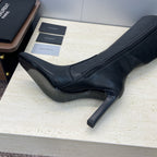 YSL Lily Long Boots 105mm Black Cowhide 551934