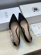 CD J'Adior Ballet Flat Black Technical Fabric 633064