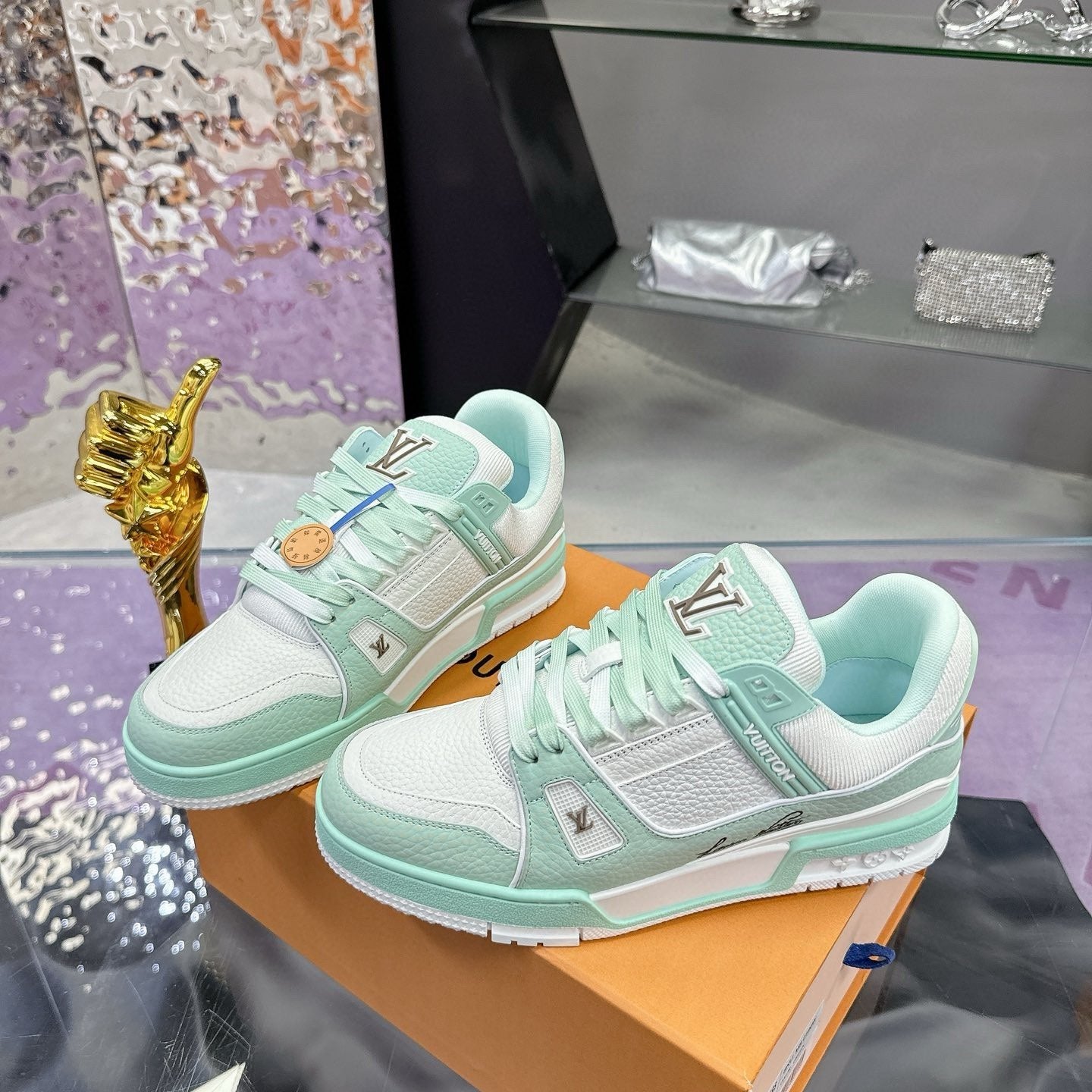 LV Trainer Sneaker Emerald Green Cowhide