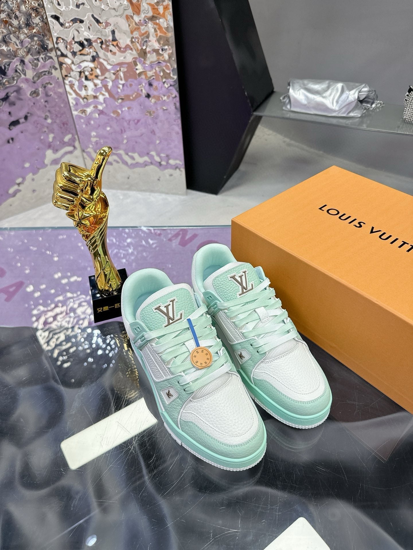 LV Trainer Sneaker Emerald Green Cowhide
