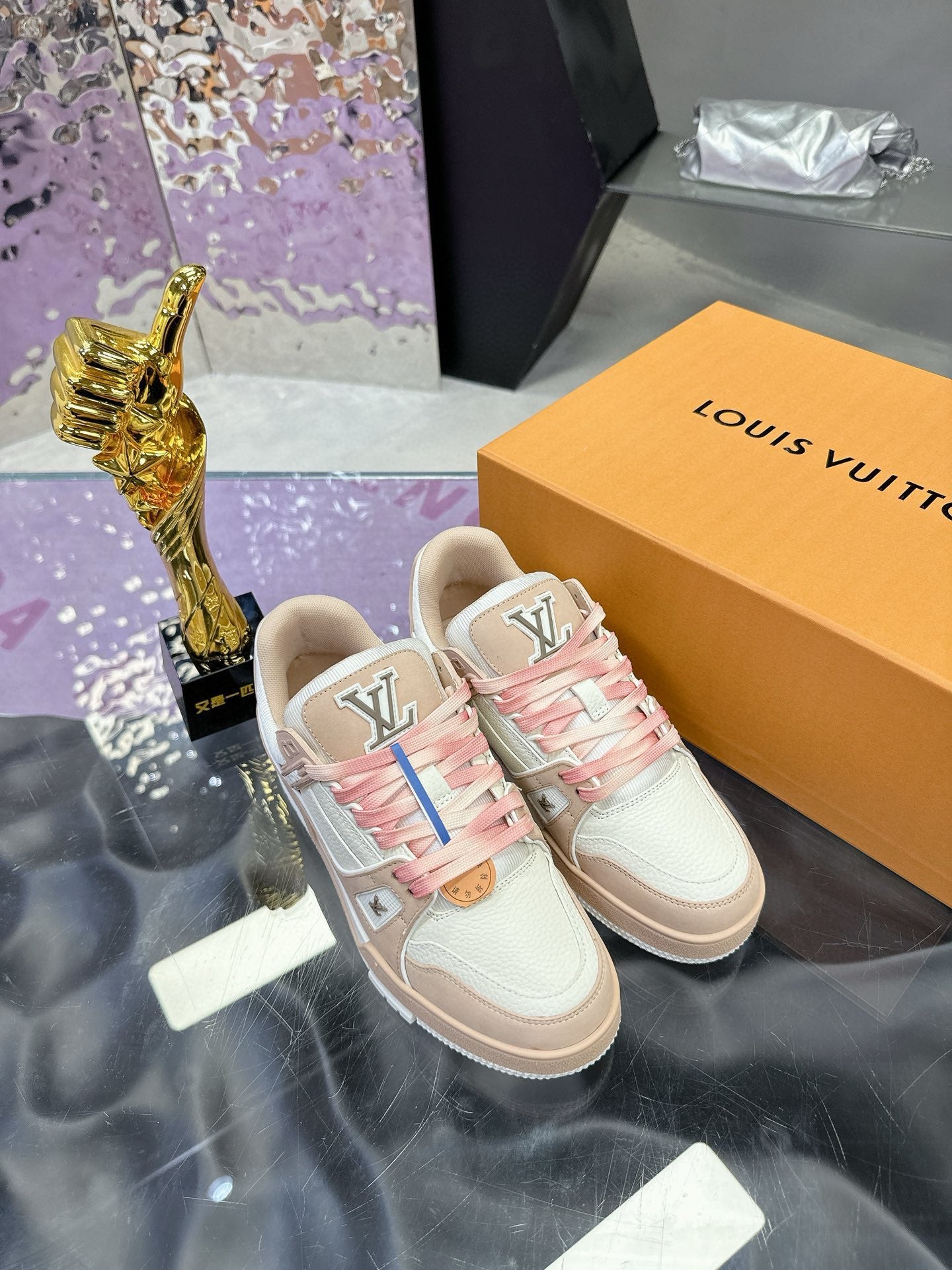 LV Trainer Sneaker Light Brown Cowhide