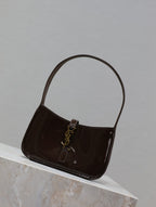 Le 5 a 7 19cm dark brown patent calfskin