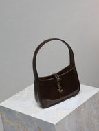 Le 5 a 7 19cm dark brown patent calfskin