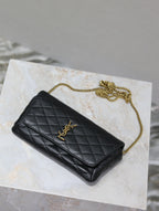 Gaby Phone Bag 19cm Black Quilted Leather GHW