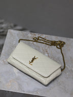 Gaby Phone Bag 19cm White Quilted Leather GHW