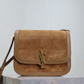 YSL Solferino Shoulder Bag Brown Suede