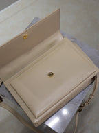 YSL Sunset Handbags 25cm Beige Cowhide