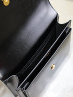 YSL Sunset Handbags 25cm Black Cowhide