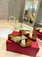 CROSSOVER - STRAP GOLD CALFSKIN SLIDE