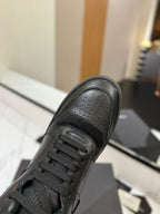 MID-TOP SNEAKERS IN BLACK PERFORATED LAMBSKIN