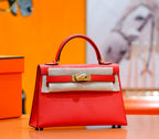 HM Mini Kelly 19cm Red Epsom Gold Hardware
