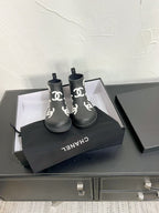 CC Rain boots In Black With White Logo Natural Rubber 949791