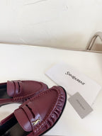 YSL Le Loafer Supple Dark Burgundy Smooth Leather