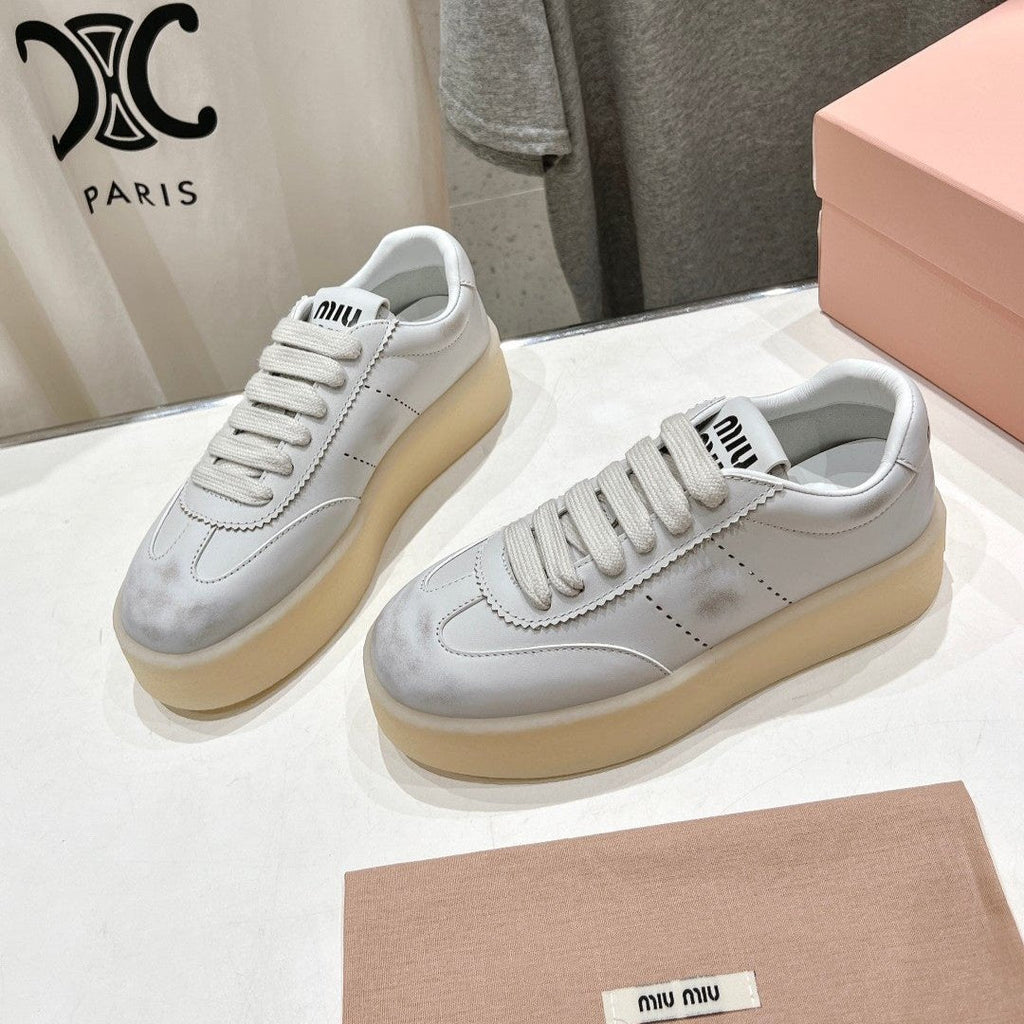 Miu Sneakers Retro White Cowhide